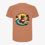 Camiseta Capybara surfer vibes (naranja greek) (detrás)