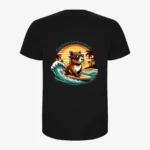 Camiseta Capybara surfer vibes (negro) (detrás)