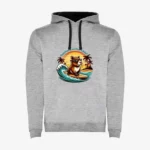 Sudadera Capybara surfer vibes (gris vigoré) (delante)