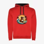 Sudadera Capybara surfer vibes (rojo) (delante)