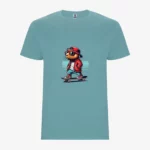 Camiseta niño Keep Calm and Capy Skate On (azul dusty) (delante)