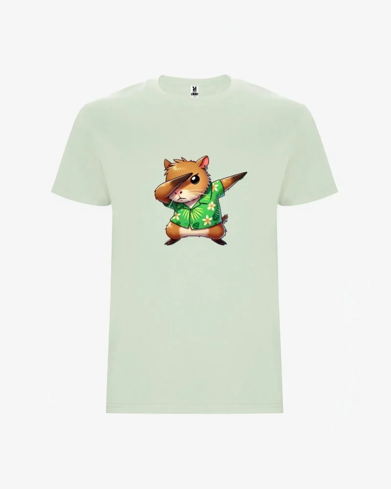 Camiseta niños Dabbing Capybara (verde mist) (delante) Camiseta niños Dabbing Capybara (verde mist) (delante)
