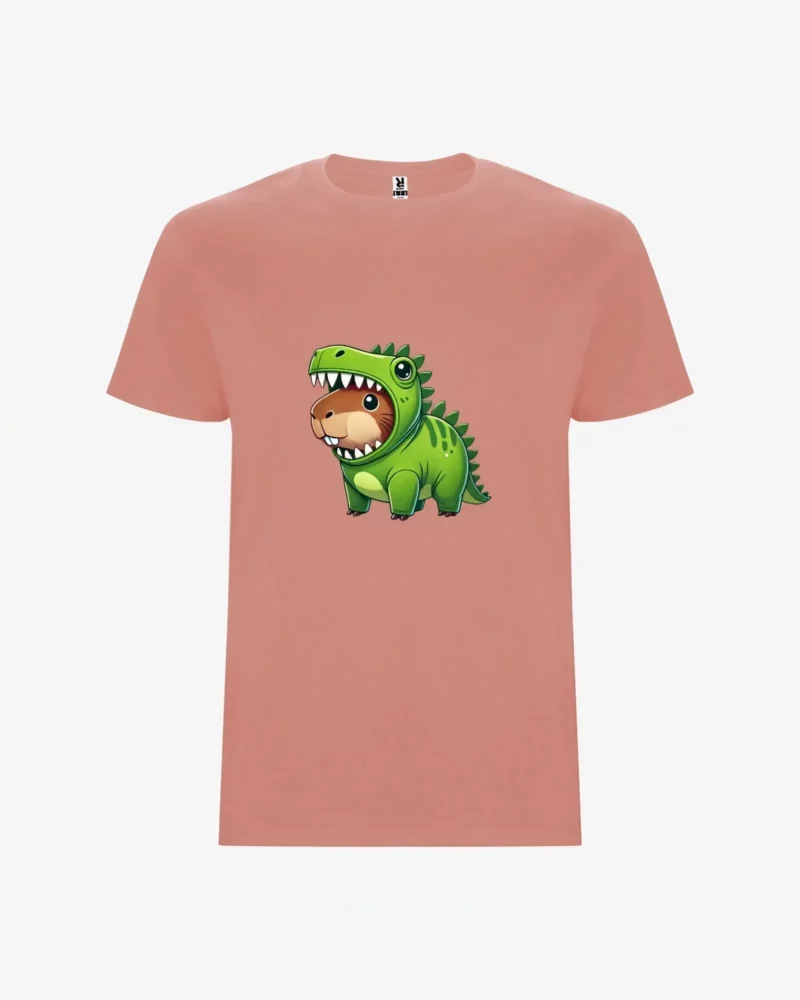 Camiseta niños Dinosaur Capybara (naranja clay) (delante)