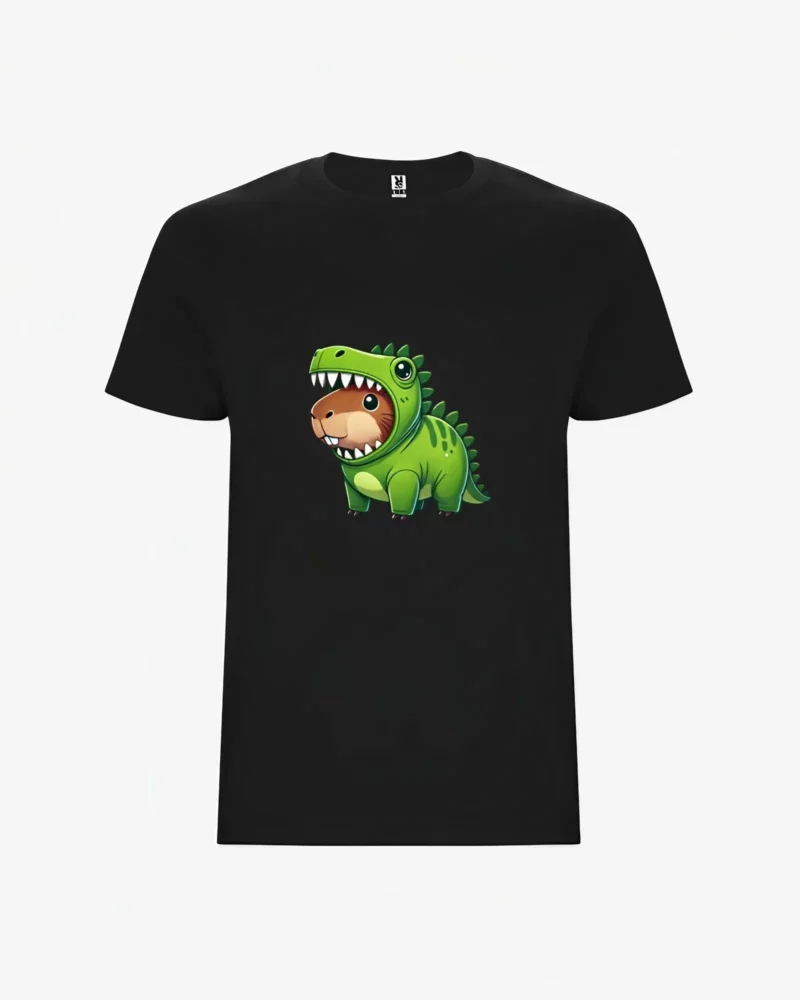 Camiseta niños Dinosaur Capybara (negro) (delante)