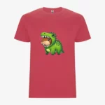 Camiseta niños Dinosaur Capybara (rojo crisanteno) (delante)
