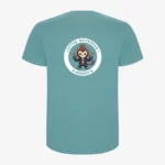 Camiseta niños Little Rockstar Monkey (azul dusty) (detrás)