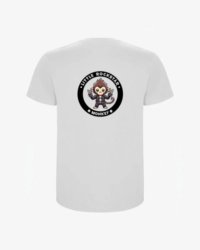 Camiseta niños Little Rockstar Monkey (blanco) (detrás)