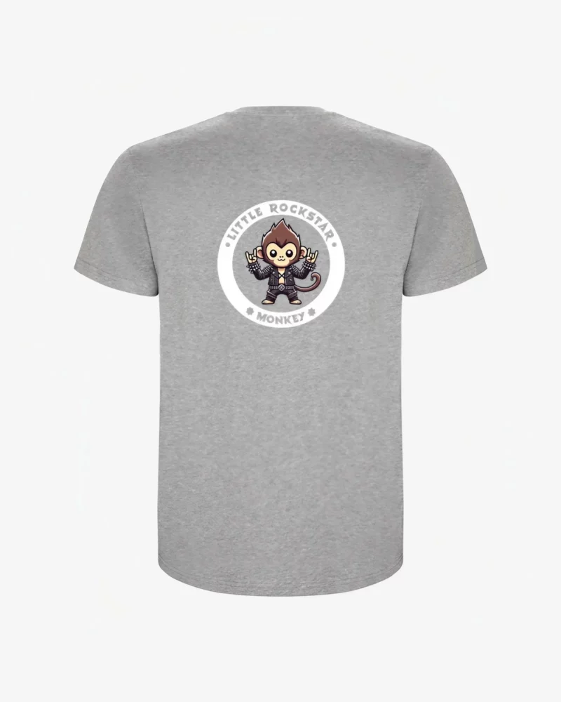 Camiseta niños Little Rockstar Monkey (gris vigoré) (detrás)
