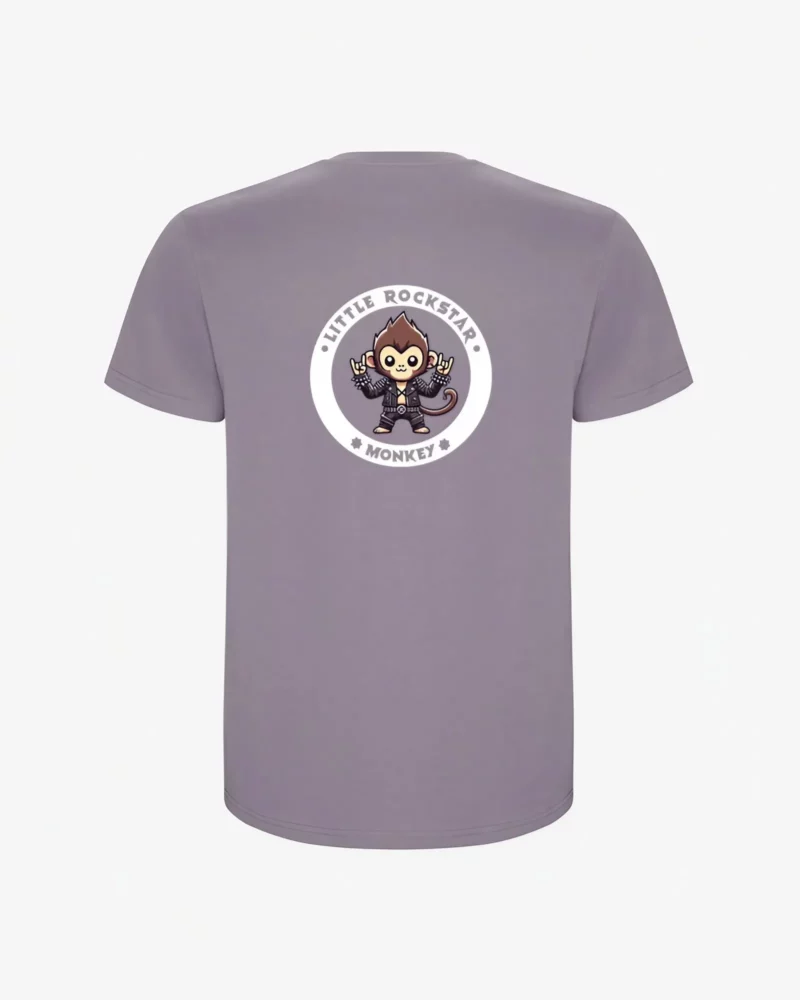 Camiseta niños Little Rockstar Monkey (lavanda) (detrás)