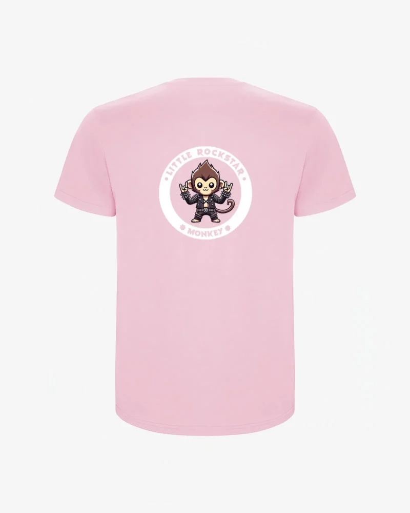 Camiseta niños Little Rockstar Monkey (rosa claro) (detrás)