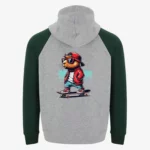 Hoodie niño Keep Calm and Capy Skate On (verde botella) (detrás)