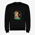 Sudadera niña Don't worry be capy (negro) (delante)