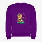 Sudadera niña Don't worry be capy (púrpura) (delante)