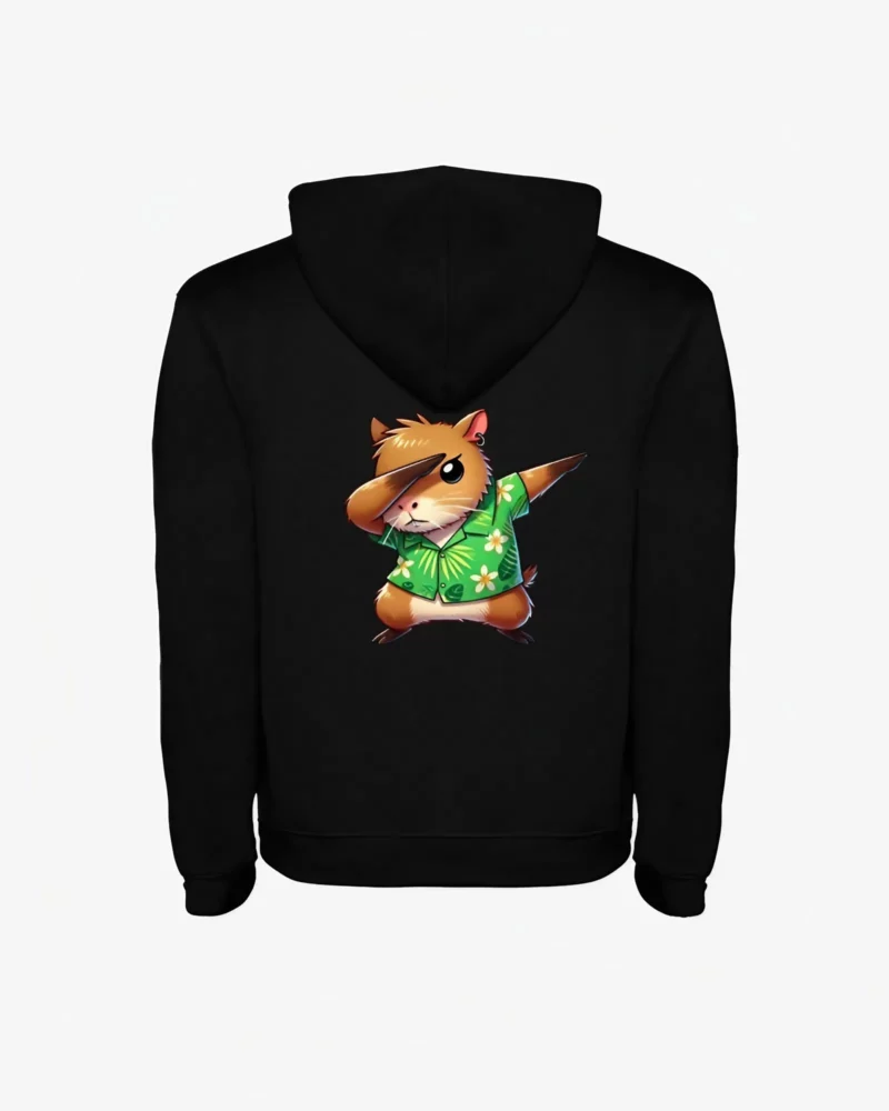 Sudadera niños Dabbing Capybara (negro) (detrás)