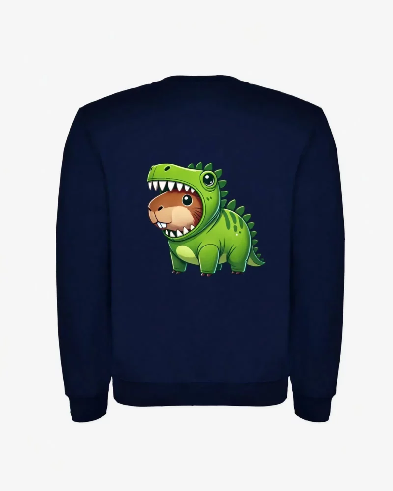 Sudadera niños Dinosaur Capybara (azul marino) (detrás)