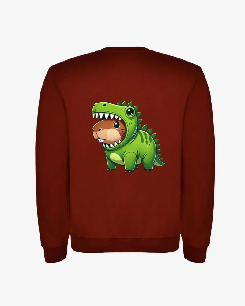 Sudadera niños Dinosaur Capybara (granate) (detrás)
