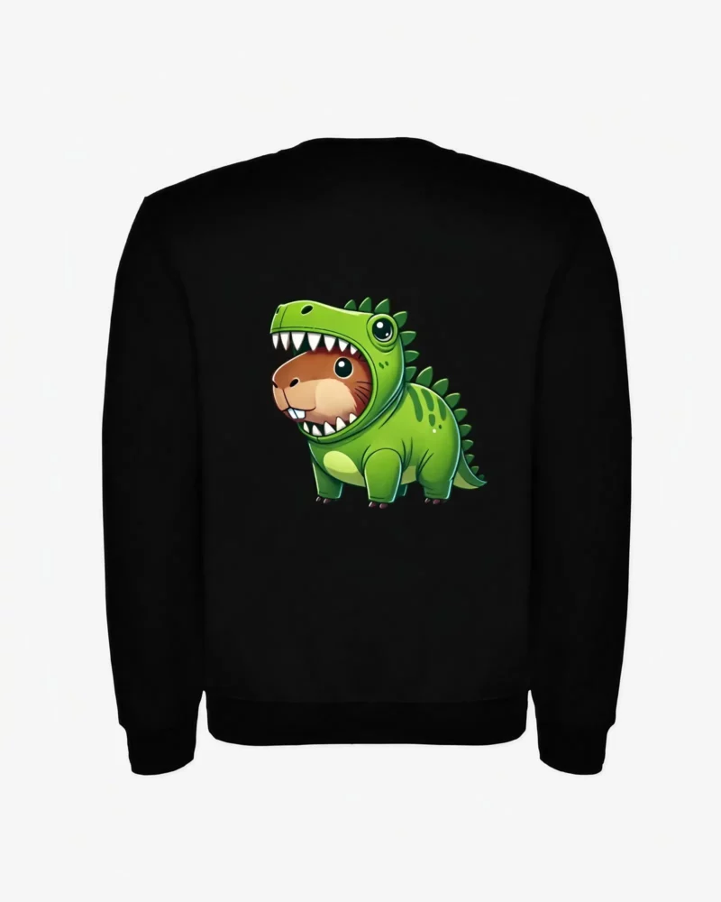 Sudadera niños Dinosaur Capybara (negro) (detrás)