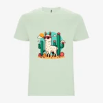 Camiseta niños Llama en el desierto (verde mist) (delante)