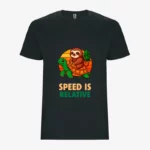 Camiseta niños Speed is relative (plomo oscuro) (delante)