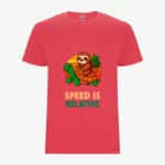 Camiseta niños Speed is relative (rojo crisanteno) (delante)