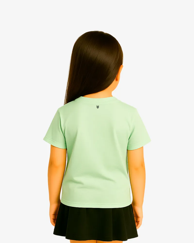 Camiseta manga corta niña (verde mist) (detrás)