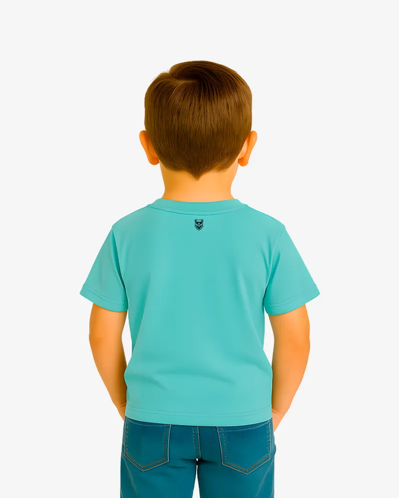 Camiseta manga corta niño (azul lavado) (detrás) Camiseta manga corta niño (azul lavado) (detrás)