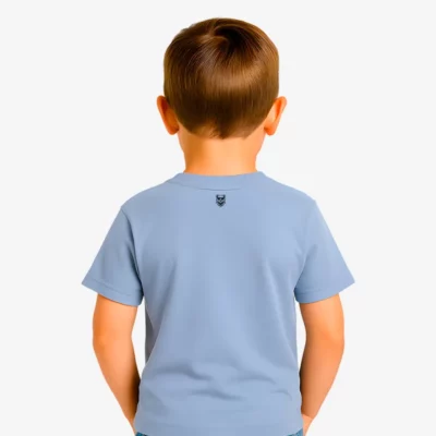 Camiseta manga corta niño (azul zen) (detrás)
