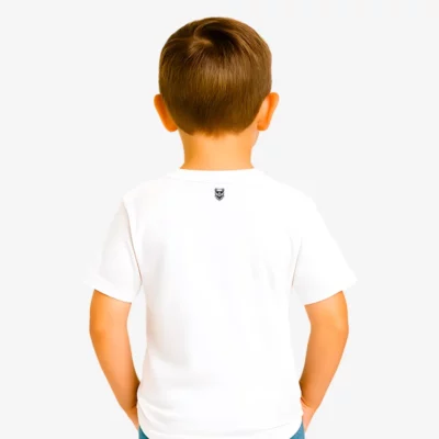 Camiseta manga corta niño (blanco) (detrás)