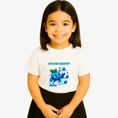 Camiseta niña Explosive blueberry (blanco) (delante)
