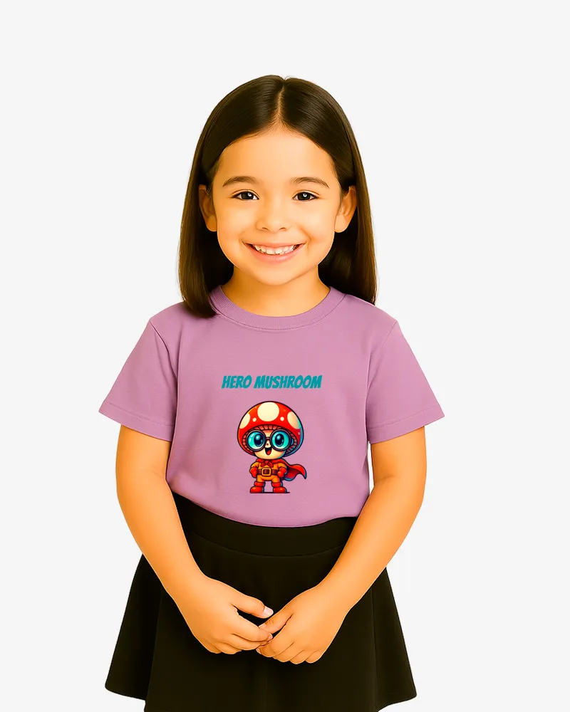 Camiseta niña Hero mushroom (lavanda) (delante)