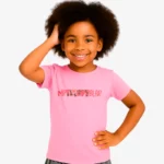Camiseta niña Sunshine Coast Mr Trendy Bear (rosa claro) (delante)
