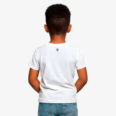 Camiseta niño Gold Coast Mr Trendy Bear (blanco) (detrás)