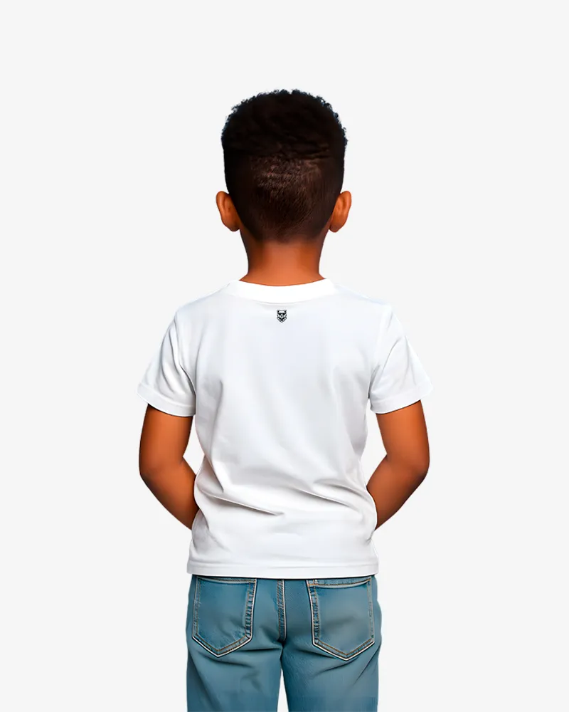 Camiseta niño Gold Coast Mr Trendy Bear (blanco) (detrás)