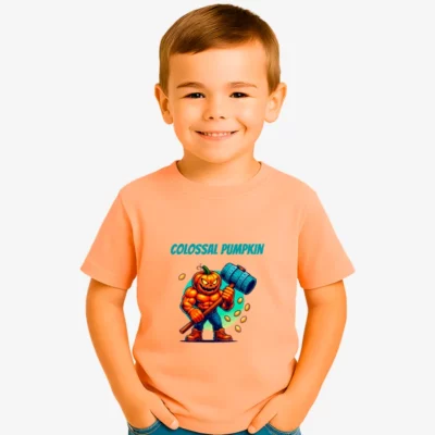 Camiseta niños Colosal pumpkin (naranja clay) (delante)