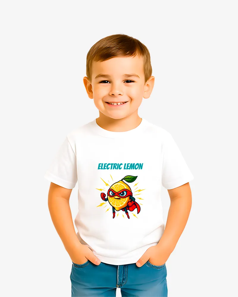 Camiseta niños Electric lemon (blanco) (delante)