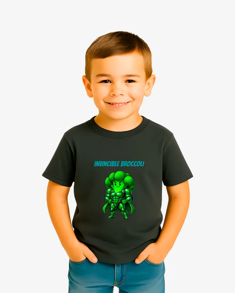 Camiseta niños Invincible broccoli (plomo oscuro) (delante)