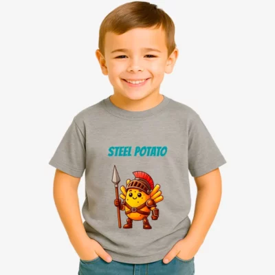 Camiseta niños Steel potato (gris vigoré) (delante)