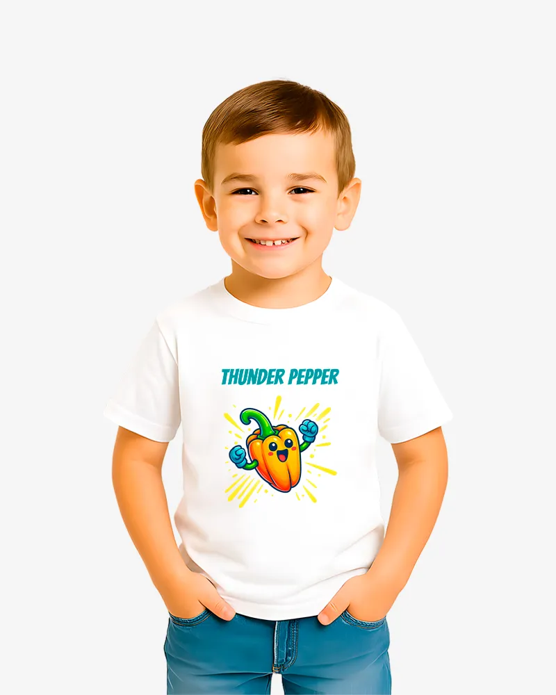 Camiseta niños Thunder pepper (blanco) (delante) Camiseta niños Thunder pepper (blanco) (delante)