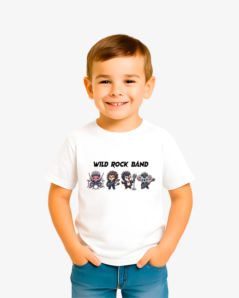 Camiseta niños Wild Rock Band (blanco) (delante) Camiseta niños Wild Rock Band (blanco) (delante)