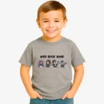 Camiseta niños Wild Rock Band (gris vigoré) (delante)