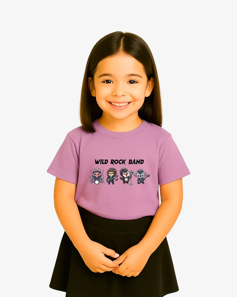 Camiseta niños Wild Rock Band (lavanda) (delante) Camiseta niños Wild Rock Band (lavanda) (delante)