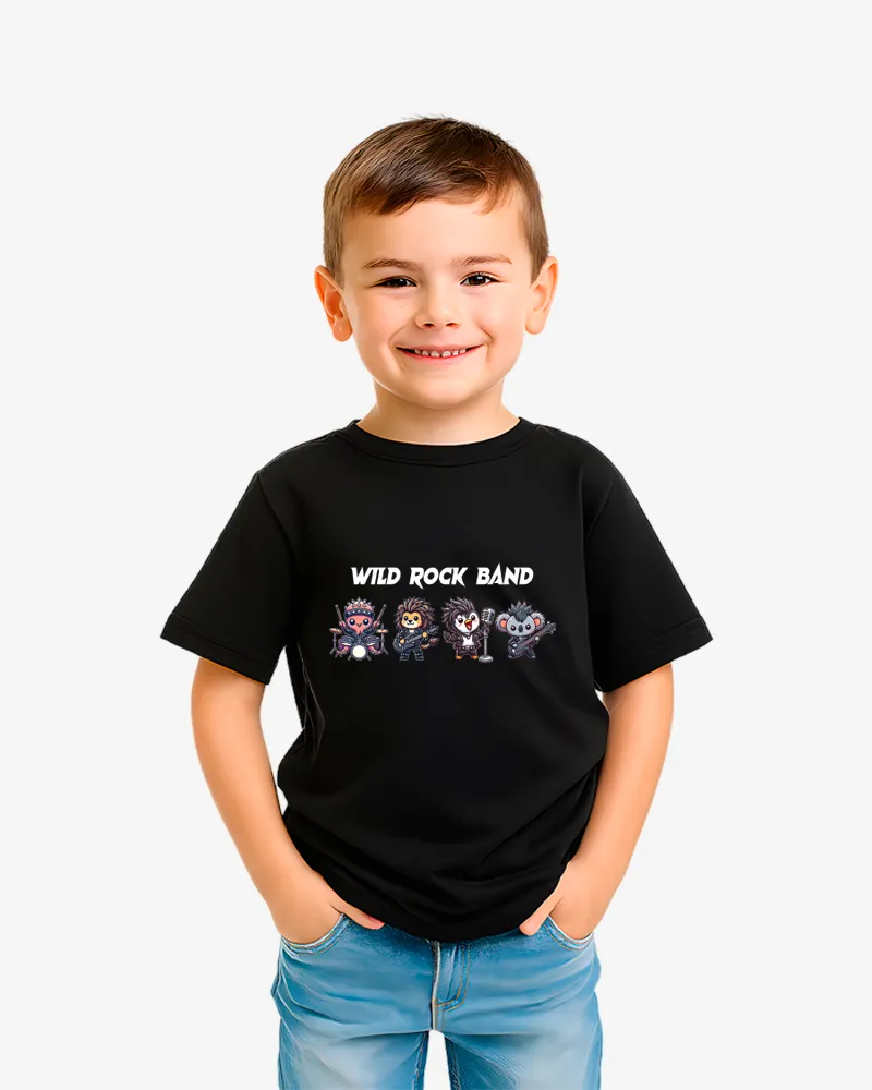 Camiseta niños Wild Rock Band (negro) (delante) Camiseta niños Wild Rock Band (negro) (delante)