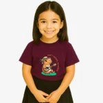 Camiseta niñas Don't worry be cappy (púrpura) (delante)