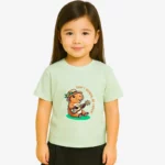 Camiseta niñas Don't worry be cappy (verde mist) (delante)