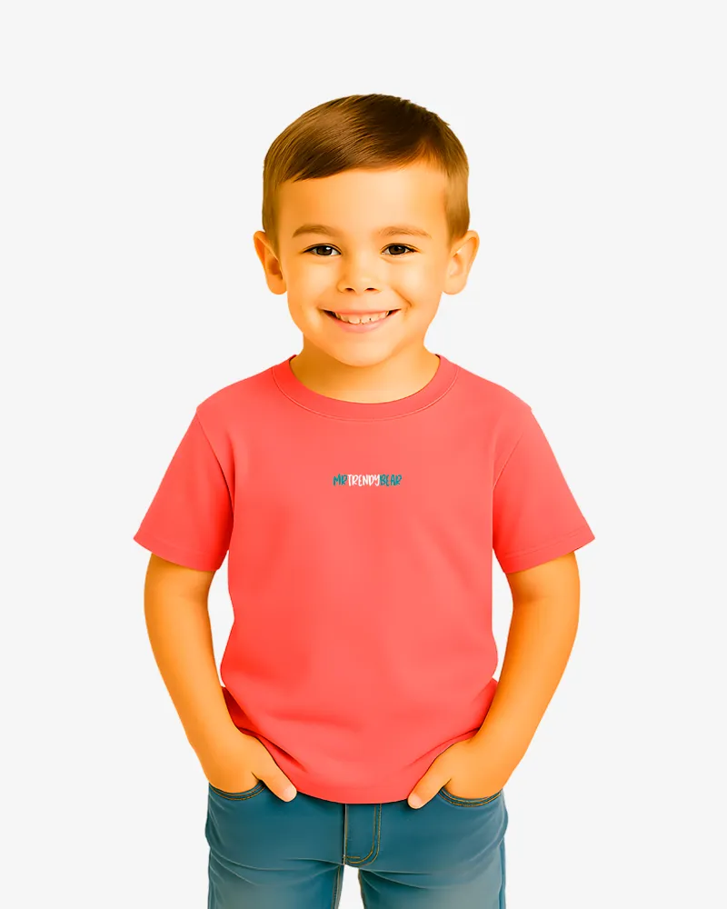 Camiseta niños Adelaida Mr Trendy Bear (rojo crisanteno) (delante) Camiseta niños Adelaida Mr Trendy Bear (rojo crisanteno) (delante)