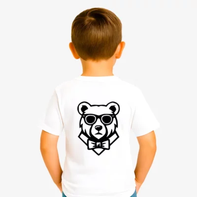 Camiseta niños Brisbane Mr Trendy Bear (blanco) (delante)