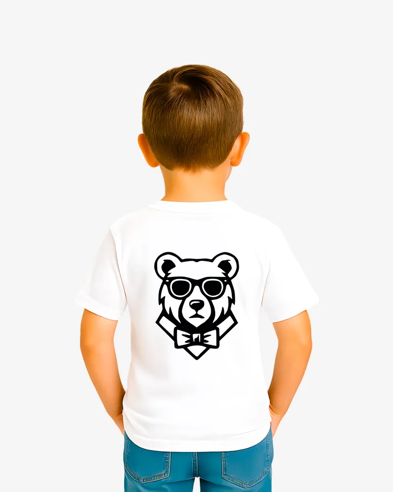 Camiseta niños Brisbane Mr Trendy Bear (blanco) (delante)