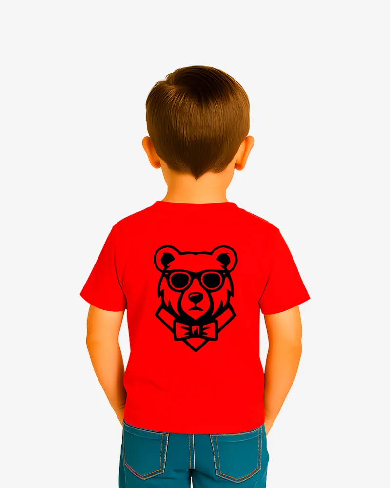 Camiseta niños Brisbane Mr Trendy Bear (rojo) (delante)