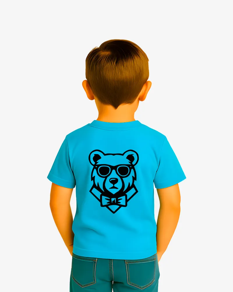 Camiseta niños Brisbane Mr Trendy Bear (turquesa) (delante)
