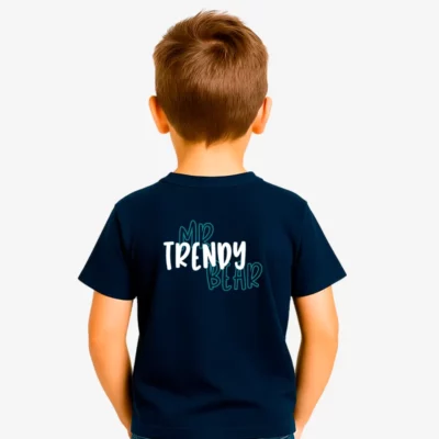 Camiseta niños Hobart Mr Trendy Bear (azul marino) (detrás)